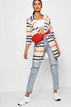 Boohoo Annie Coloured Check Pocket Duster Jacket