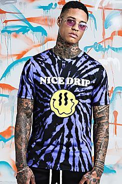 Boohoo Quavo Nice Drip Slogan Tie Dye T-shirt