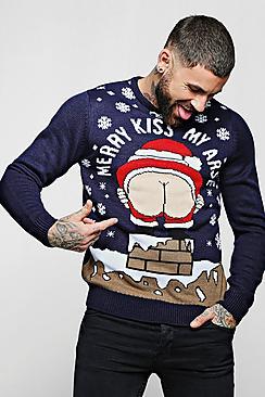 Boohoo Rude Novelty Christmas Jumper