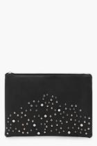 Boohoo Tori Faux Pearl & Stud Clutch Bag