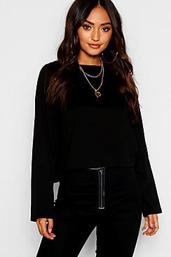 Boohoo Petite Oversized Drop Arm Long Sleeve Top