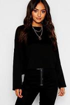 Boohoo Petite Oversized Drop Arm Long Sleeve Top