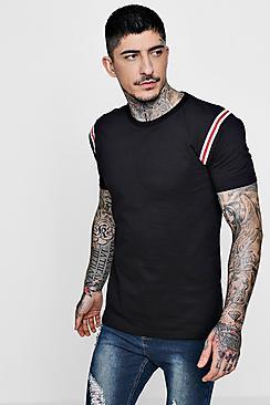 Boohoo Crew Neck T-shirt With Sports Rib Insert