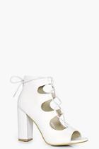 Boohoo Ellie Ghillie Lace Up Block Heels