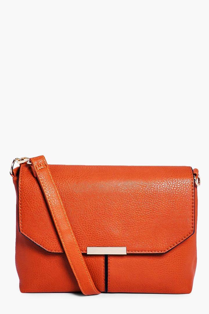 Boohoo Olivia Metal Trim Cross Body Bag Tan