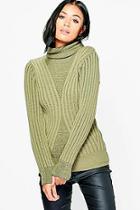 Boohoo Petite Leila Rib Knit Roll Neck Jumper