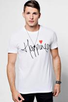 Boohoo Charity Happiness Crew Neck T-shirt White