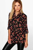 Boohoo Saffron Floral Print Shirt