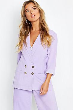Boohoo Cord Button Blazer Jacket