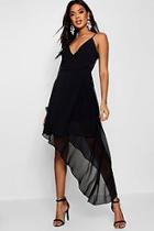 Boohoo Boutique Jade Chiffon Asymmetric Wrap Dress