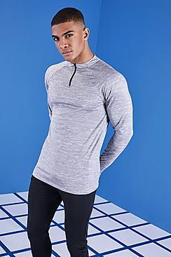 Boohoo Man Gym Contrast Raglan Funnel Neck Top