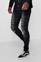 Boohoo Spray On Skinny Jeans With Embellishment