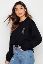 Boohoo Crossed Fingers Oversized Sweat