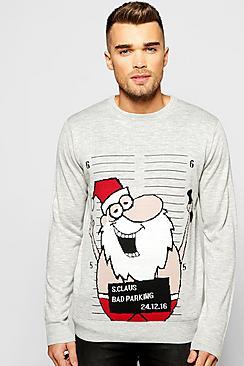 Boohoo Drunken Santa Christmas Jumper