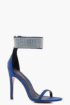 Boohoo Annie Diamante Cuff 2 Part Heels