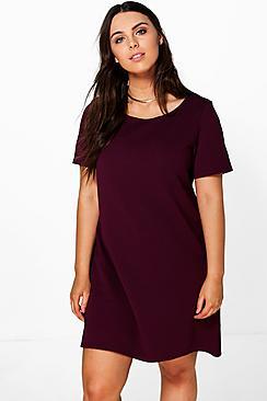 Boohoo Plus Hana Jacquard Shift Dress