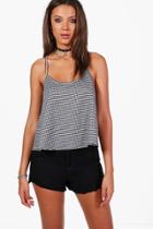 Boohoo Tall Felicity Strappy Gingham Cami Black