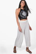 Boohoo Aurelia Monochrome Mini Star Print Culottes Ivory
