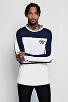 Boohoo Bm Colour Block Panel Long Sleeve T-shirt