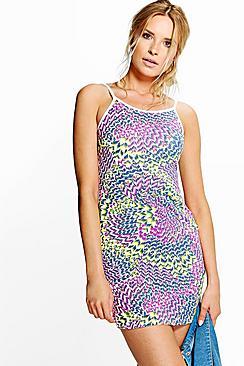Boohoo Eloise Printed Strappy Bodycon Dress