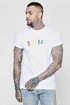 Boohoo Rainbow Embroidered Social T-shirt