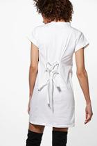 Boohoo Rezy D-ring Lace Up T-shirt Dress