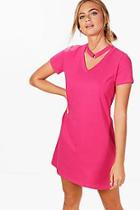 Boohoo Oversized T-shirt Dress With Choker