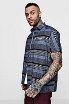 Boohoo Oversized Stripe Short Sleeve Shirt