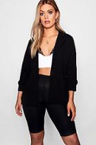 Boohoo Plus Crepe Button Blazer