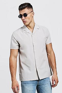 Boohoo Revere Collar Short Sleeve Shirt