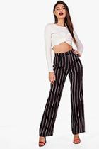 Boohoo Lucy Woven Contrast Stripe Wide Leg Trouser
