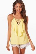 Boohoo Lace Up Double Layer Cami