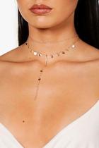 Boohoo Immy Coin Detail Layered Plunge Necklace