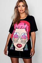 Boohoo Plus Dina Face Print T-shirt