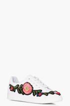 Boohoo Charlotte Floral Embroidered Trainer White