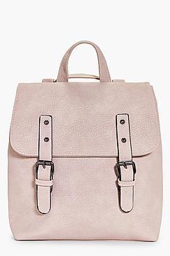 Boohoo Keira Buckle Detail Structured Backpack