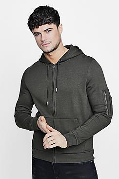 Boohoo Zip Through Ma1 Hoodie