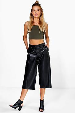 Boohoo Caralia Faux Leather Culottes
