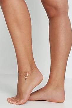 Boohoo Plus Pineapple + Palm Tree Anklet