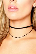 Boohoo Plus Jayne Double Line Choker Black