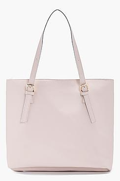 Boohoo Sophie Crosshatch Buckle Tote