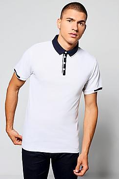 Boohoo Jersey Polo With Tipping