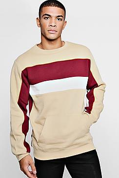 Boohoo Pipe Detail Panelled Sweatshirt