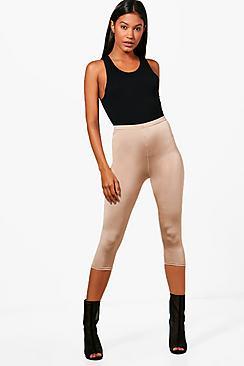 Boohoo Hayley Cropped Disco Slinky Leggings