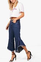 Boohoo Katie High Waisted Ruffle Hem Jeans