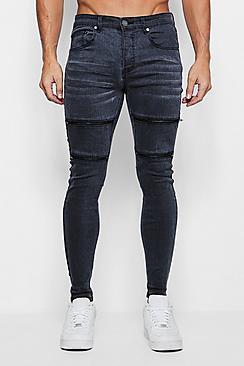 Boohoo Spray On Skinny Jeans With Zip Details