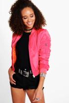 Boohoo Emma Ma1 Bomber Jacket Coral