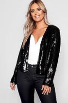Boohoo Plus Sequin Crop Jacket