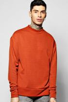 Boohoo Oversized Drop Shoulder Sweatshirt Orange