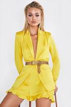 Boohoo Premium Satin Frill Hem Short